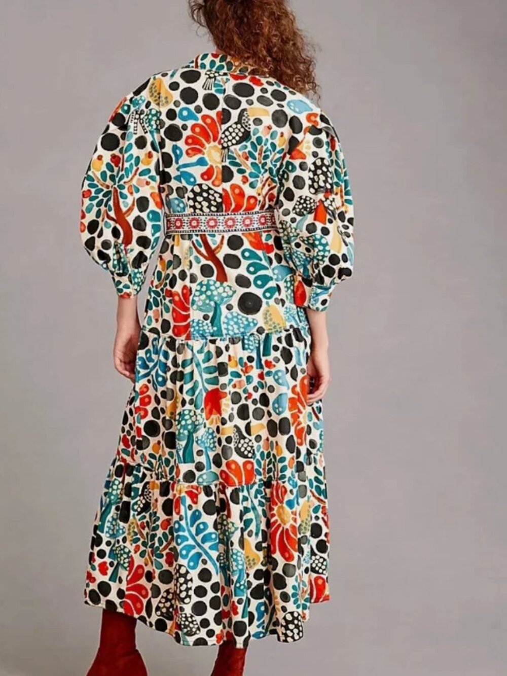 FARM Rio Mushroom Forest Canvas Dress Off White XL NWT Sold Out - Picture 3 of 10